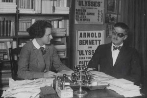 Literary giants Sylvia Beach and James Joyce James Joyce and Sylvia Beach