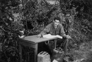 The only known photo of Salinger at work during WWII on The Catcher in the Rye. Photo courtesy: Denise Fitzgerald.