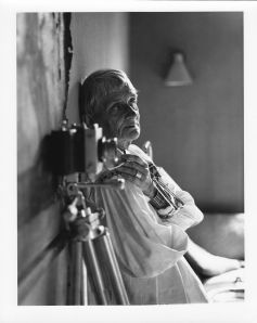 Dorothea Lange in her San Francisco Bay area home studio in 1964. Photo courtesy Rondal Partridge Archives.