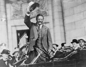 Theodore Roosevelt  thrived in the spotlight and the crowds loved him.  Photo courtesy Library of Congrress.