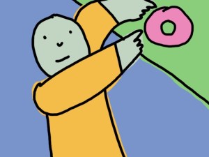 Is it a donut or the letter O? Illustration by Jane Aaron.