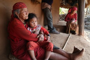 After sight-restoring cataract surgery, Manisara is able to see her grandchild, Gauri, for the first time. Photo courtesy HBO.