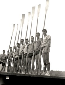 The University of Washington's varsity crew team at the Poughkeepsie Regatta Races in June 1936. Photo courtesy of Corbis.
