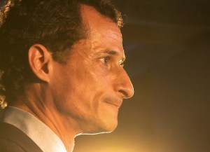 Anthony Weiner runs on empty by election day. From the documentary, WEINER. Photo courtesy of SHOWTIME.