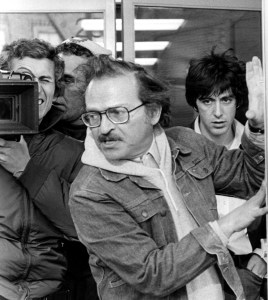 Sidney Lumet (front) and Al Pacino (far right) filming DOG DAY AFTERNOON in 1975. Photo courtesy ©Everett Collection.
