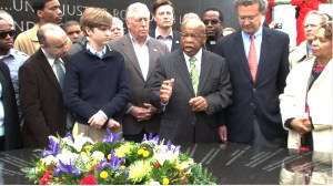John Lewis at the Civil Rights Memorial in Montgomery, Alabama. Photo courtesy Early Light Productions.