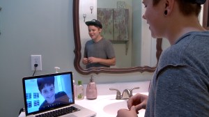 Bennett Skypes with his best friend, Dylan, as they anticipate their surgeries, as seen in REAL BOY on INDEPENDENT LENS. Photo courtesy Shaleece Haas.