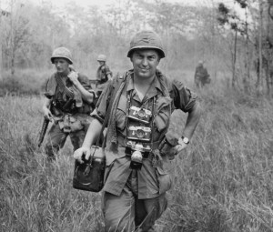 Horst Faas, Associated Press Chief of photo operations, with his Leica cameras around his neck, accompanied U.S. troops in War Zone C, Vietnam, circa 1967. Photo courtesy AP/Horst Faas.