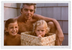 Ralph Lauren chills with his sons, Andrew and David, at his beloved family hideaway in Amagansett, circa 1972. Photo courtesy HBO.