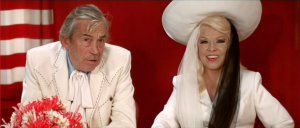 John Huston and Mae West in MYRA BRECKINRIDGE (1970).