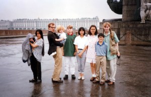 Woody Allen and Mia Farrow and family in happier times. Photo: Globe Photos/mediapunch/Shutterstock.