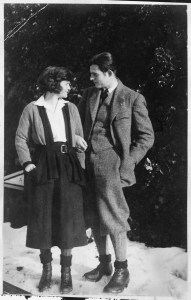 Ernest Hemingway and his first wife, Hadley Richardson, in Chamby, Switzerland, circa 1922.