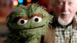 Oscar the Grouch and his right hand man, master puppeteer Caroll Spinney. Photo courtesy Sesame Workshop/HBO.