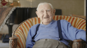 David "Saba" Wisnia survived more than two years imprisoned in the Nazi concentration and extermination camp, Auschwitz-Birkenau, because he never stopped singing. Photo courtesy Retro Report.